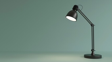 Wall Mural - A black desk lamp with a white lightbulb.