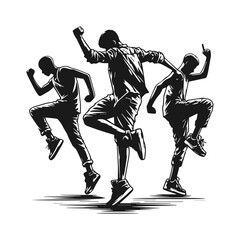 Wall Mural - Hiphop dancer silhouette illustration