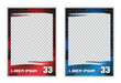 © julied - sport player cards photo border frame template set with grunge texture