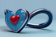 © Leo - Heart symbol with infinity sign representing healthcare eternal love and medical care set against a blue background