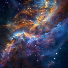 vibrant cosmic clouds and starry night sky in deep space.