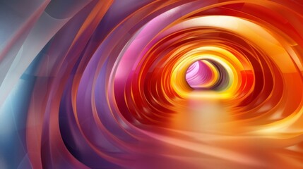 Leinwandbilder - An abstract 3D tunnel with vibrant colors and a sense of motion.