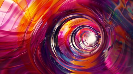 Leinwandbilder - An abstract 3D tunnel with vibrant colors and a sense of motion.