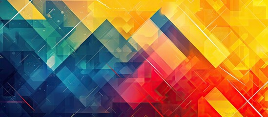 Leinwandbilder - A colorful geometric patterned background with varying shades and a copy space image