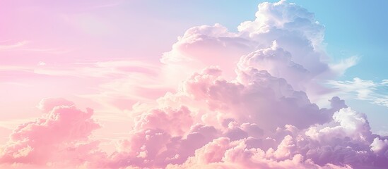 Aufkleber - Soft pink tone sky with clouds in a beautiful image with copy space