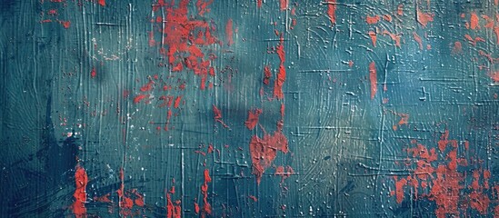 Fototapete - Blue and red grunge color texture on an aged scratched surface suitable for a copy space image