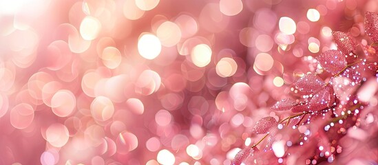 Poster - Sparkling pink bokeh creates a magical backdrop for festive occasions with defocused elements and ample copy space image