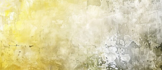 Poster - A beautiful neutral watercolor like backdrop with a weathered concrete yellow and grey gradient wall background adorned with scratches is ideal for adding text or graphics in the copy space image