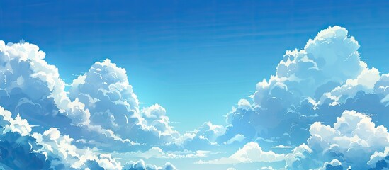 Poster - The vast blue sky with fluffy clouds suitable as a copy space image