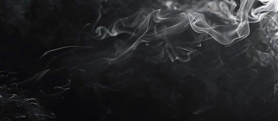 Poster - Dark backdrop with elegant smoke swirls ideal for adding text in the copy space image