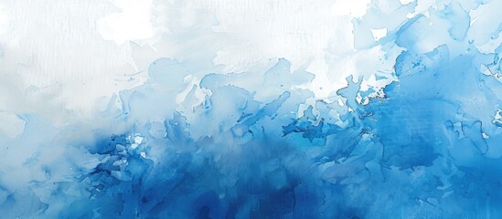 Leinwandbilder - Canvas with a soothing blue watercolor painted on it providing ample copy space for images