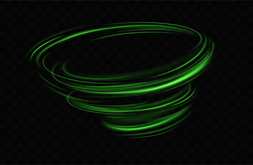Poster - Green neon ring. Glowing circle. Glow effect. Round light frame. abstract light lines of movement and speed. Abstract light lines of movement and speed. light green ellipse.
