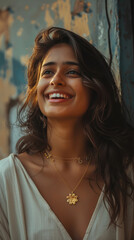 Wall Mural - close up of young indian woman