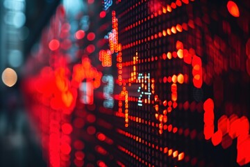Wall Mural - minimalist illustration of a stock ticker with ups and downs, market behavior, investment gains and 