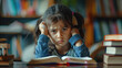 © PRASANNAPIX - indian little stressed schoolgirl sitting on study table