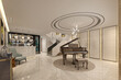 © murattellioglu - piano in modern living room, 3d render