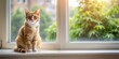 © Vibrant Visions Pixe - A cute cat sitting on a windowsill in front of a window, cat, cute, window, windowsill, pet, feline, relax, adorable, whiskers, domestic