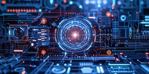 Fototapete - Cyber-physical systems controlling machinery operations with precision