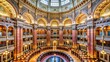 © Vibrant Visions Pixe - Interior of the Library of Congress with grand architecture and rows of shelves filled with books, Library, Congress