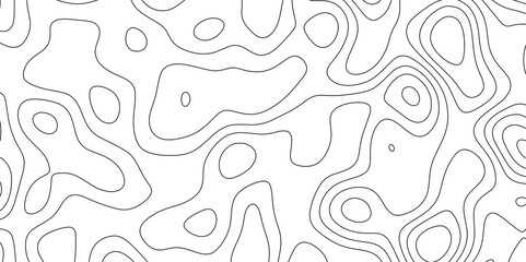Fototapete - Topographic map. Geographic mountain relief. Geographic line map with elevation assignments with  topographic wavy pattern design. Mountain relief diagram line wave carve pattern.