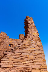 Wall Mural - Tall Tower Walls of Ancient Wukoki Pueblo at Wupatki National Monument, Arizona, USA