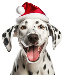 Sticker - PNG Dalmatian dog wearing Santa hat