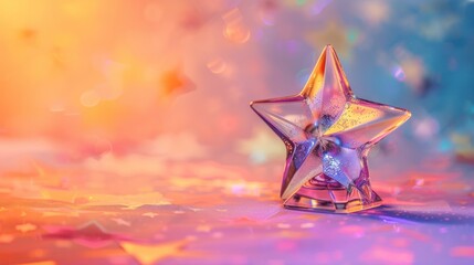 Sticker - Crystal Star On A Rainbow Background