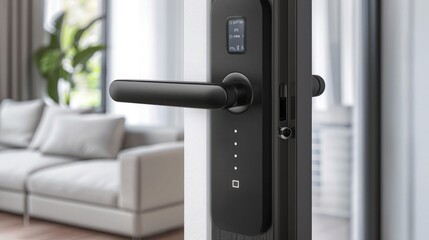 A next-gen smart door lock with advanced security features and sleek, modern design.