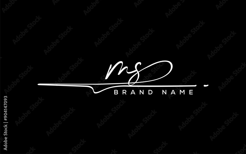 MS letter beauty handwriting vector logo. Stock Vector | Adobe Stock