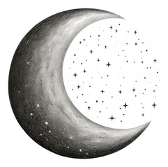 Sticker - PNG Moon astronomy night white background.