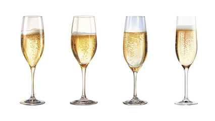 Wall Mural - glass of champagne cutout. set of champagne glass