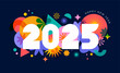 © Marina Zlochin - Happy New Year 2025. Geometrical modern style design, concept illustration, banner, poster and background