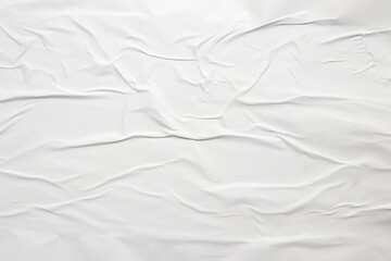 Wall Mural - white crumpled and creased glued wrinkled paper poster texture background