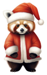 Wall Mural - PNG Christmas day red panda costum figurine mammal animal.