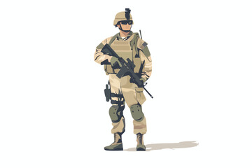 man soldier stock image isolated vector style