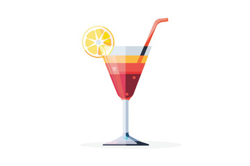 Wall Mural - summer cocktail stock image isolated vector style