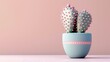© samrit - An adorable cactus with heart-shaped spines in a pastel-colored pot