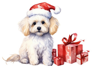 Canvas Print - PNG A dog christmas mammal animal.