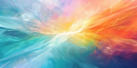 Wall Mural - dynamic visual with colorful swirls blending various hues, creating energyfilled scene in abstract b