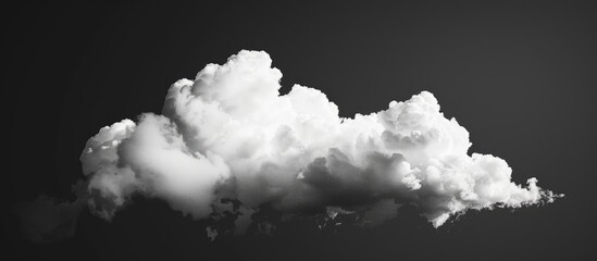 Poster - Minimalistic design featuring a white cloud on a black background perfect for a professional appearance enhancing contrast and text visibility making it ideal for showcasing art with copy space image