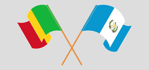 Wall Mural - Crossed and waving flags of Mali and Republic of Guatemala