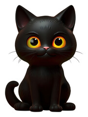 Sticker - PNG Black cat halloween animal mammal.