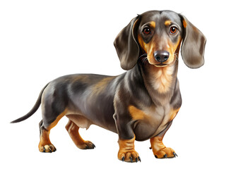 Dachshund, full body, isolated on a transparent background