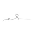 © King - Heart continuous one line drawing, Black and white vector minimalist illustration of love concept made of one line