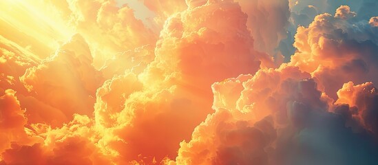 Poster - Sunlight filtering through vibrant clouds creates a breathtaking copy space image