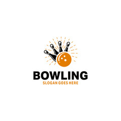 Wall Mural - Bowling logo design vector illustration