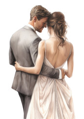 Poster - PNG Wedding celebration fashion kissing dress.