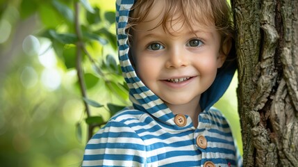 The smiling child in nature