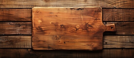 Wall Mural - Copy space image featuring a wooden cutting board on a wooden surface