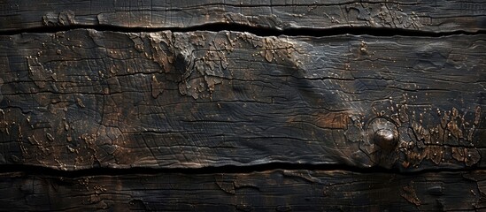 Wall Mural - Background featuring an aged natural pattern on a dark wood textured surface suitable for overlaying a copy space image